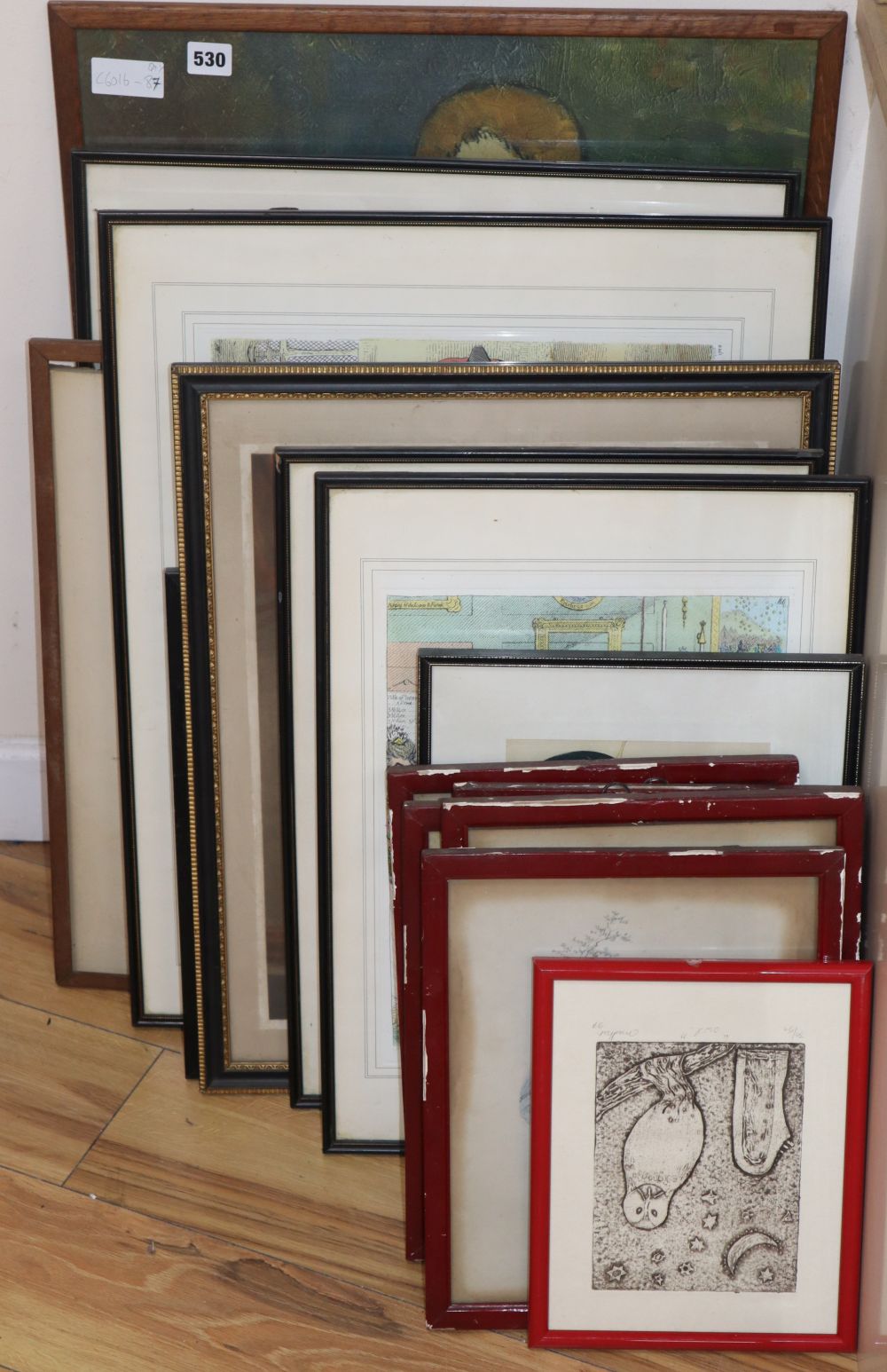 A quantity of assorted prints including Gilray reproductions